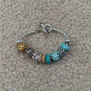 Elegant Silver Charm Bracelet